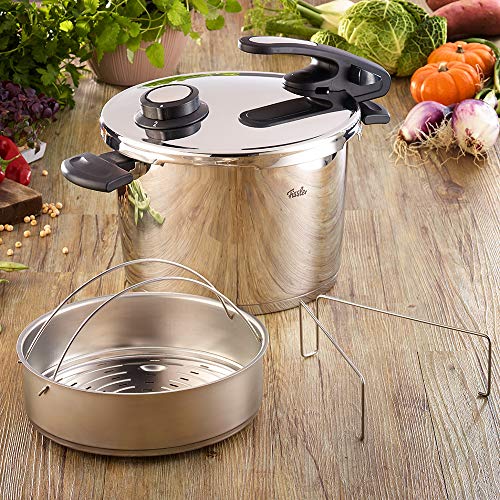 Fissler vitavit / Olla a presión (8 litros, Ø 26 cm) de acero inoxidable, 2 niveles de cocción, apta para cocinas de inducción, gas, vitrocerámica y eléctricas