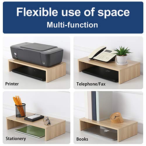 FITUEYES Elevador del Monitor de Madera Soporte para Monitor Color Natural