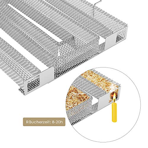 FIXKIT Generador de Humo Frío, Ahumador de Barbacoa Portátil de Acero Inoxidable, Tipo M, para Pescado, Carne y Verduras Ahumadas