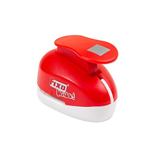 Fixo Kids 60451. Perforadora Especial Goma EVA con Forma de Cuadrado Tamaño, Rojo, Pequeña (1,6cm)