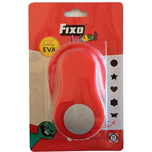 Fixo Kids 62651. Perforadora Especial Goma EVA con Forma de Círculo. 2,5cm. Tamaño Mediano, Rojo