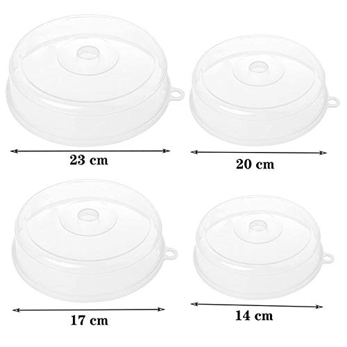 Fiyuer 10 Pcs tapa microondas silicona Colador Plastico para frutas verduras libre y no tóxico Transparente