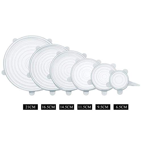 Fiyuer 10 Pcs tapa microondas silicona Colador Plastico para frutas verduras libre y no tóxico Transparente