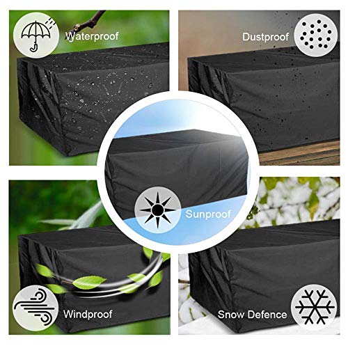 Flagicon Funda para Muebles de Jardín, Funda Protectoras Muebles Exterior Impermeable Anti-UV a Prueba de Viento Resistente al Polvo, Paño Oxford 420D Cubierta de Mesa de jardín para Patio Jardin