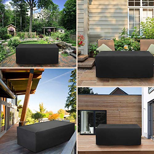 Flagicon Funda para Muebles de Jardín, Funda Protectoras Muebles Exterior Impermeable Anti-UV a Prueba de Viento Resistente al Polvo, Paño Oxford 420D Cubierta de Mesa de jardín para Patio Jardin