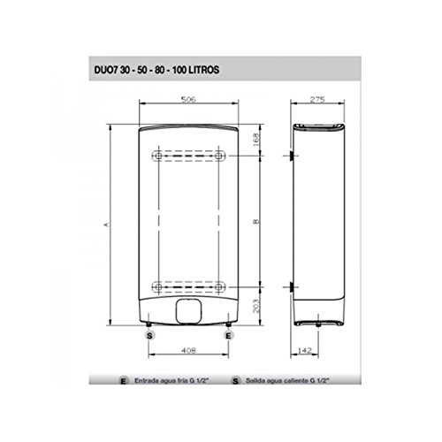 Fleck duo - Termo electrico duo5-100-eu 100l clase eficiencia energetica b m