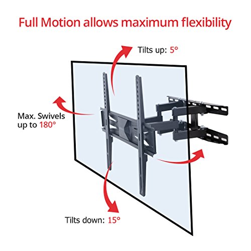 Fleximounts A22 Soporte de Pared para LED/LCD/Plasma/Pantalla Plana/TV de 32''-55'', Fijo, Inclinable y Giratorio, Ultra Delgado con Brazo Articulado, VESA MAX 400x400mm, Peso MAX 60kg.