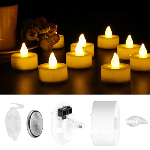 flintronic 24 Velas Led Pequeñas, Velas Led de Té Velas Eléctricas con Baterías para San Valentín, Cumpleaños, Fiestas, Navidad, Festivales, Bodas Decoración, Blanco Cálido