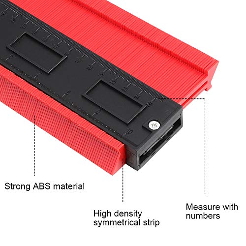 flintronic Medidor de Contornos, 10"/250MM Herramienta de Medición de Perfil Irregular, para la medición precisa de baldosas en Madera laminada Marcado (Red)