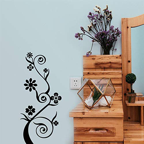 Flor de vid decorativa pegatinas de pared refrigerador vinilo vitrinas decoraciones para el hogar Diy sala de estar apliques arte mural póster @ Black_China