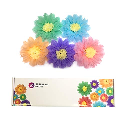 Flores de papel de seda pompones para decoración de fiestas, decoración de pared de guardería y decoración al aire libre - 10 piezas de 20,6 cm