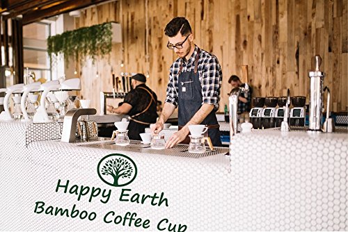 FLORIDITTA por Happy Earth (Taza de café ecológica reutilizable 450 ml, hecha con fibra de bambú natural orgánica, se puede utilizar como taza de viaje o taza de café casera)