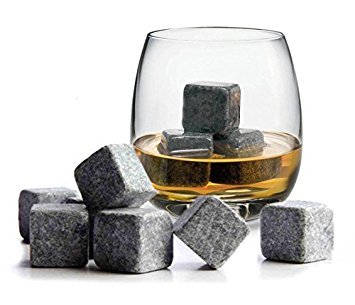 Flow Barware - Piedras de grnaito para enfriar whisky, reutilizables, Granito, Gris, 12 x Whisky Stones
