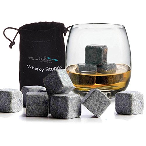 Flow Barware - Piedras de grnaito para enfriar whisky, reutilizables, Granito, Gris, 12 x Whisky Stones