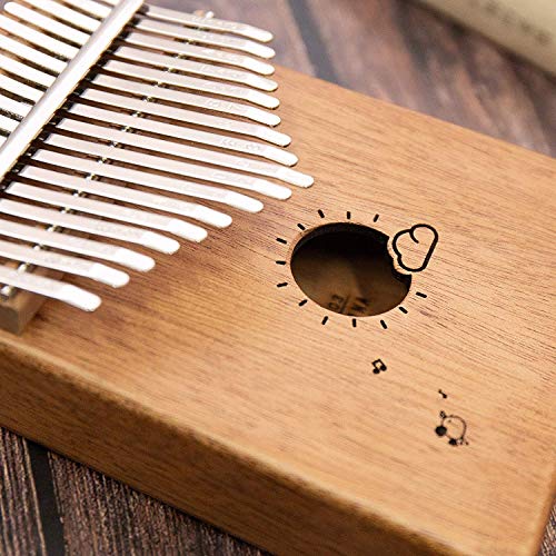 Flybiz Kalimba 17 Teclas Thumb Piano, Caoba Africana Thumb Piano Dedo Percussion, Música Finger piano Kalimbas para Niños Principiantes Adultos Cumpleaños Idea de Navidad, con Bolsa de Transporte