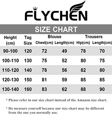 FLYCHEN Chándales Deportiva para Niños Sudadera y Pantalones - Negro 926-140