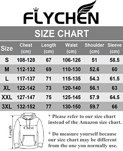 FLYCHEN Hombre Sudaderas con Capucha Serie de Halloween Impresión 3D Manga Larga Hoodies Calabaza - Zombi 333, L