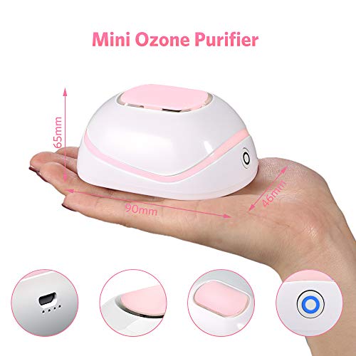 Fmobonus Generador de ozono eléctrico purificador de Aire, esterilizador portátil, purificador de Aire Recargable, eliminador de olores y bacterias para el hogar, Oficina, Mascotas