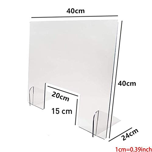 FNHS Pantalla Protección Mostrador, Mampara de Oficina Separador de Oficina Metacrilato Transparente 5mm Separador Transparente Supermercados, Farmacias, Gasolineras y Comercios