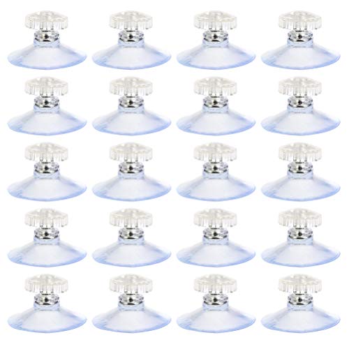 FOCCTS 20pcs Ganchos Ventosa Transparente 45mm de Plástico PVC con Rosca para Hogar,Oficina,Ventanas de Coche