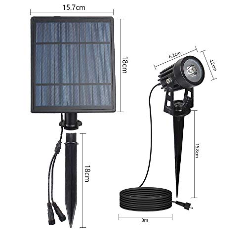 Foco solar LED, Lámparas verdes de jardín de seguridad para exteriores, IP65 a prueba de agua, Encendido/apagado automático, Luz de suelo para cerca de césped de jardín de jardín, Paquete de 2