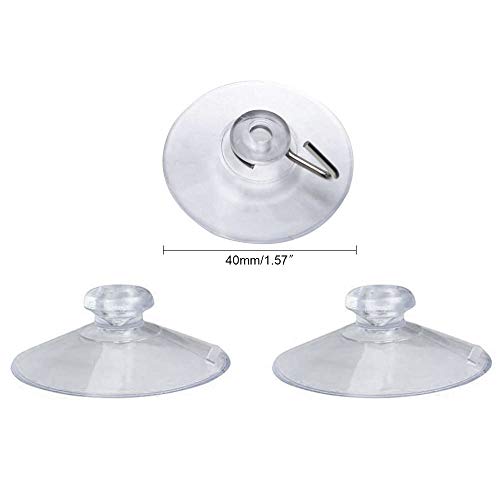 FOGAWA Ventosas para Cristal 24 Pcs 40 mm Ganchos de Succión Perchas Ventosa Transparente Ventosas con Gancho Colgadores a Baño Cocina Ventana Vidrio Espejo para Suspender Decoración Navidad