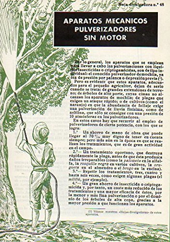 Folleto: HOJA DIVULGADORA Nº 48. APARATOS MECÁNICOS PULVERIZADORES SIN MOTOR.