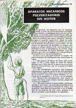 Folleto publicitario: HOJA DIVULGADORA Nº 48. APARATOS MECÁNICOS PULVERIZADORES SIN MOTOR.