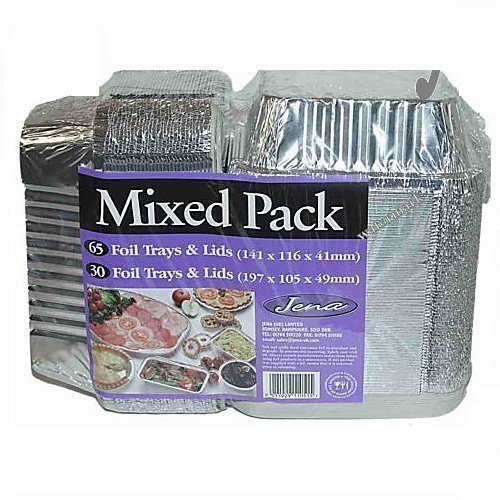 Food Foil Trays With Lids (95 Units per Pack) by Jena