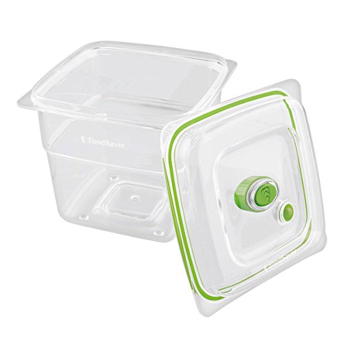 Foodsaver FSC003-I-065 - Set de 3 tarros de envasado al vacío + FFC008X Recipiente para envasar al vacío, 1,9 L, 1.8 litros, 0 Decibelios, Plástico, Transparente y Verde