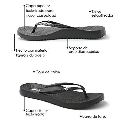 FOOTACTIVE Chanclas Ortopédicas Tiki Girl - BLACK (XL 42/43 EU)