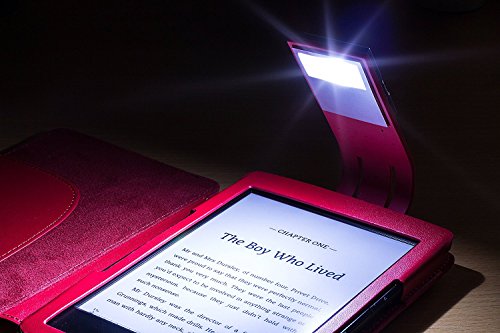 Forefront Cases Funda para Amazon Kindle (4a y 5a Generación - 2012 Modelo) Funda Carcasa Stand Case Cover con Luz de Lectura LED - Extra Robusto y Protección Completa del Dispositivo - Rojo