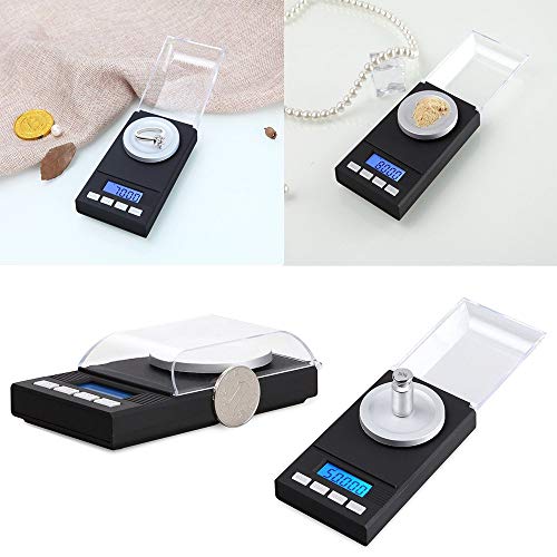 Forepin Digital Milligram Scale 50 X 0.001g, Mini LCD Digital Pocket Lab Weight Scale Reloading Jewelry Scale para Alimentación, Joyería y etc