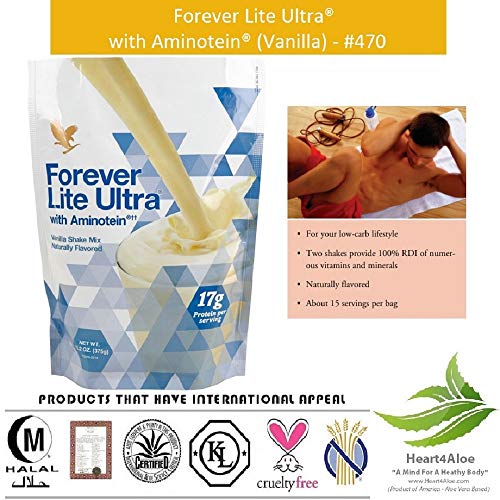 Forever living lite ultra sabor chocolate & vanilla salud y control de peso batido de proteínas para el desarrollo de los músculos una dieta y estilo de vida saludable. (Lite ultra vanilla)