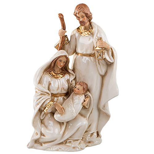 Formano - Figura decorativa (porcelana, 18 cm), color crema y dorado