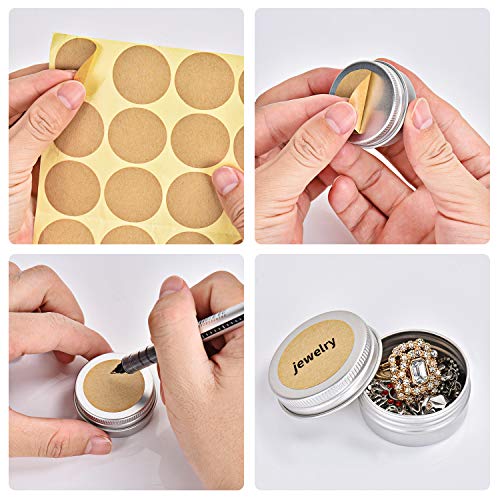 FORMIZON 24 Tarros de Aluminio Vacío, Latas de Aluminio Vacías (5/10/20/25/30ml) con Etiquetas y Mini Espátula, Tarros Cosmetica, Tarros Aluminio Vacíos para Crema Loción Bálsamo Jabón Maquillaje