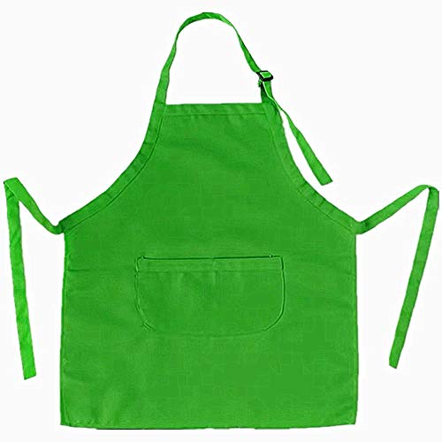 ForuMall Delantal con Peto de Bolsillo Delantero para niños Delantal para niños y niñas Delantal de Cocina Cocina para niños Delantal para niños Pintura para niños Cocina (Verde)