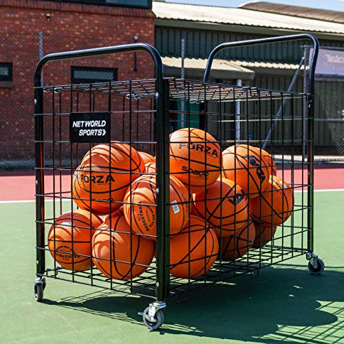 FORZA Carro Portabalones Portátil para Equipaje/Balones Deportivos – Cesta Guardapelotas con Ruedas Giratorias & Sistema de Frenos