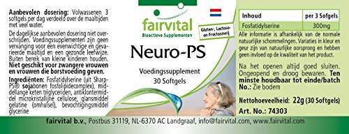 Fosfatidilserina 100mg - Neuro-PS - Dosis elevada - 30 Cápsulas blandas - Calidad Alemana