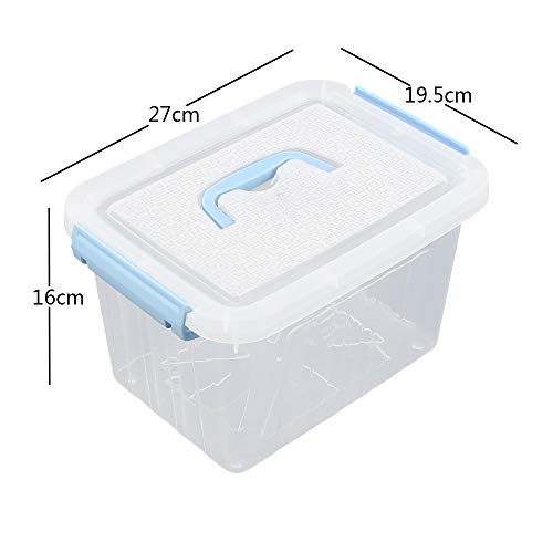 Fosly Caja de PláStico Transparente con Tapa, Pack de 6 Cajas de Almacenaje Apilables