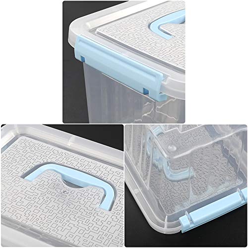 Fosly Caja de PláStico Transparente con Tapa, Pack de 6 Cajas de Almacenaje Apilables