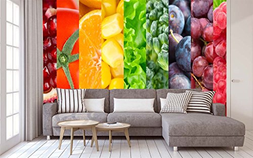 Fotomural Vinilo para Pared Arocoiris Fruta | Fotomural para Paredes | Mural | Vinilo Decorativo | Varias Medidas 100 x 70 cm | Decoración comedores, Salones, Habitaciones.