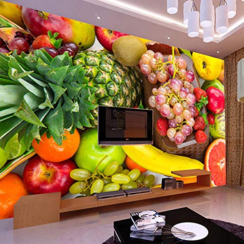 Fotomurales Decorativos Pared Vinilos Decorativos Papel Fotografico 3D Mural De La Foto Papel Tapiz De Cocina Fruta Tienda Restaurante Fondo Decoración De La Pared Frutas Verduras Mural De La Pared F