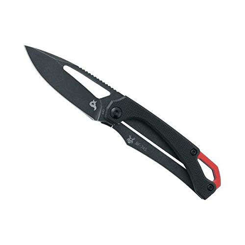 Fox Knives Italia Navaja BlackFox Racli con Hoja de Acero 440C lacada Negro de 6,1 cm y empuñadura de G-10 y Acero Inoxidable de 8,2 cm + Portabotellas de Regalo