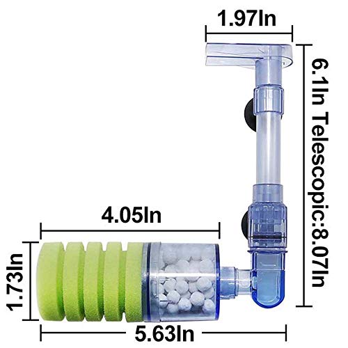 Fransande Filtro de acuario, ultra silencioso para acuario, esponja bioquímica, bomba de aire Betta Fry, acuario, acuario, tanque de agua, doble espuma, filtros Xy-2882