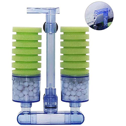 Fransande Filtro de acuario, ultra silencioso para acuario, esponja bioquímica, bomba de aire Betta Fry, acuario, acuario, tanque de agua, doble espuma, filtros Xy-2882