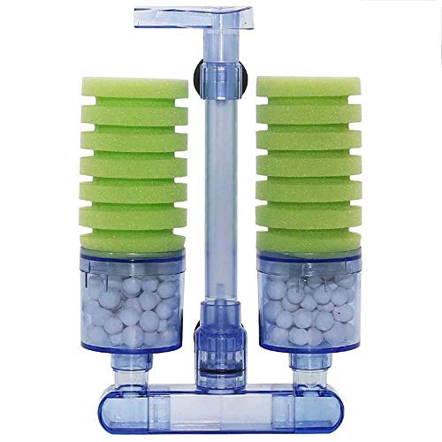 Fransande Filtro de acuario, ultra silencioso para acuario, esponja bioquímica, bomba de aire Betta Fry, acuario, acuario, tanque de agua, doble espuma, filtros Xy-2882