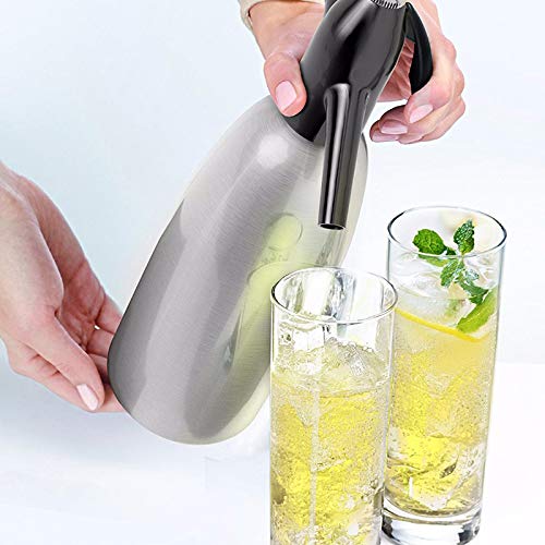 Fransande - Sifón de agua de soda para casa, bebidas, jugo, bar, cerveza, sifón, botella de acero y espuma, inyector de co2