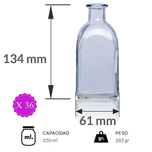 Frascas Botella vidrio+tapon de corcho/botellitas de Cristal con corcho. Frasca 250: licor, aceite, agua, vino, whisky. Frascos detalle boda/bautizos