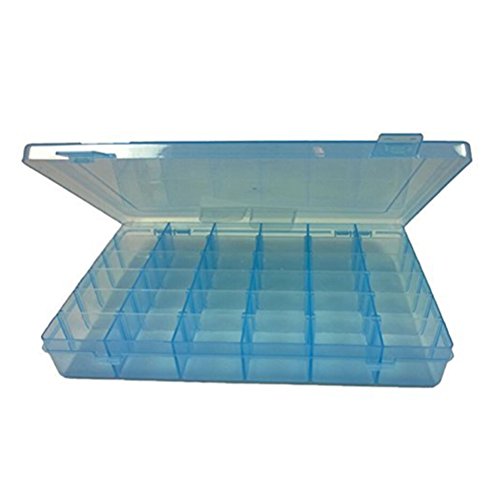 Frcolor Joyería Organizador Contenedor Caja de Almacenamiento de Plástico con Ajustable 36 Grids